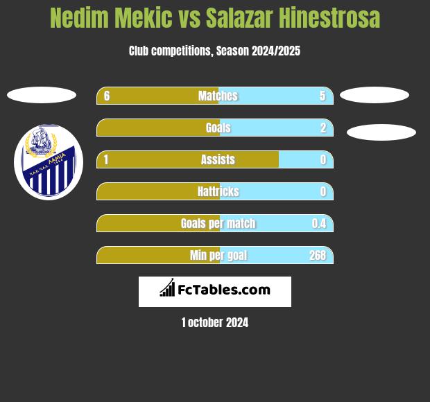 Nedim Mekic vs Salazar Hinestrosa h2h player stats