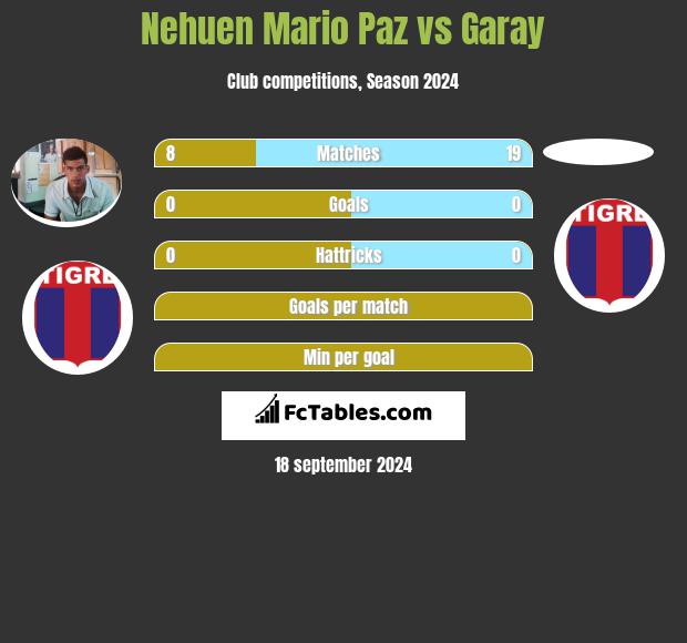 Nehuen Mario Paz vs Garay h2h player stats