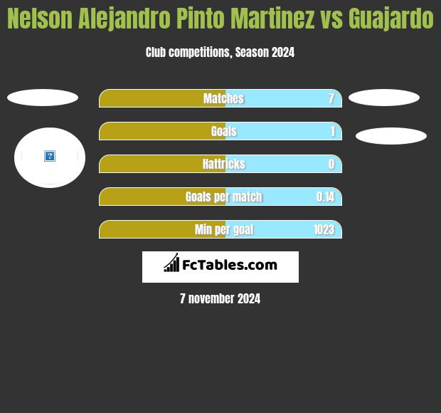 Nelson Alejandro Pinto Martinez vs Guajardo h2h player stats