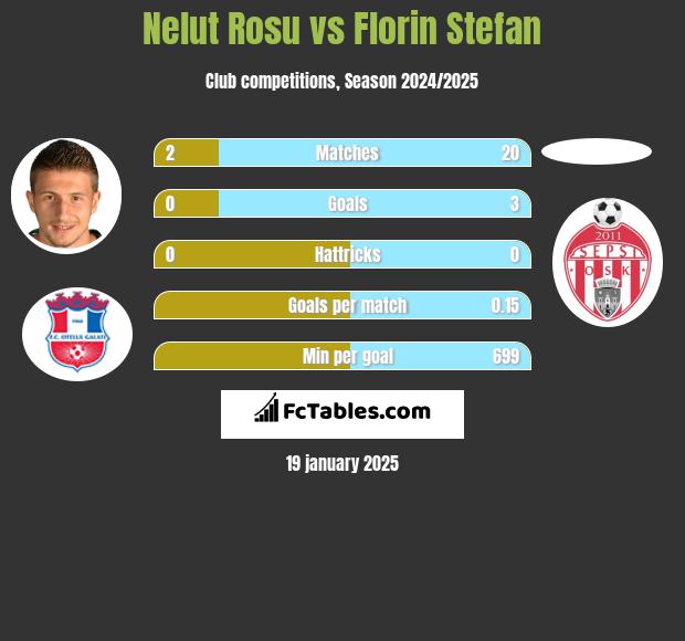 Nelut Rosu vs Florin Stefan h2h player stats