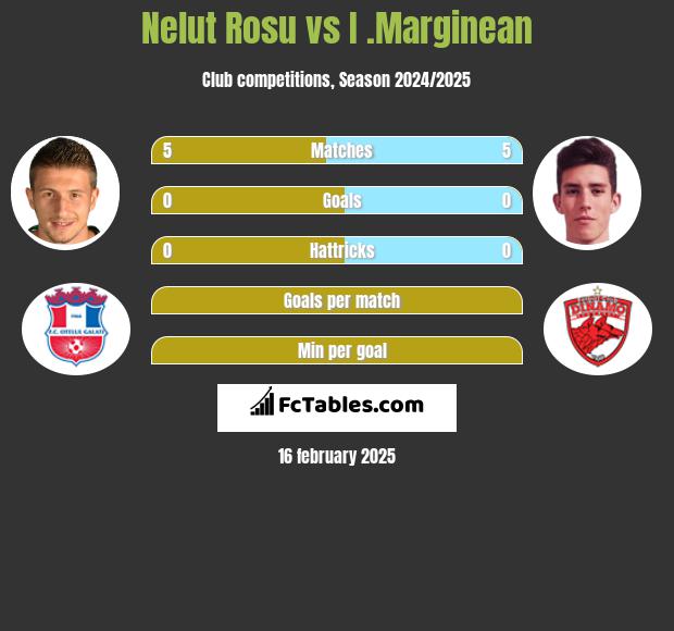 Nelut Rosu vs I .Marginean h2h player stats