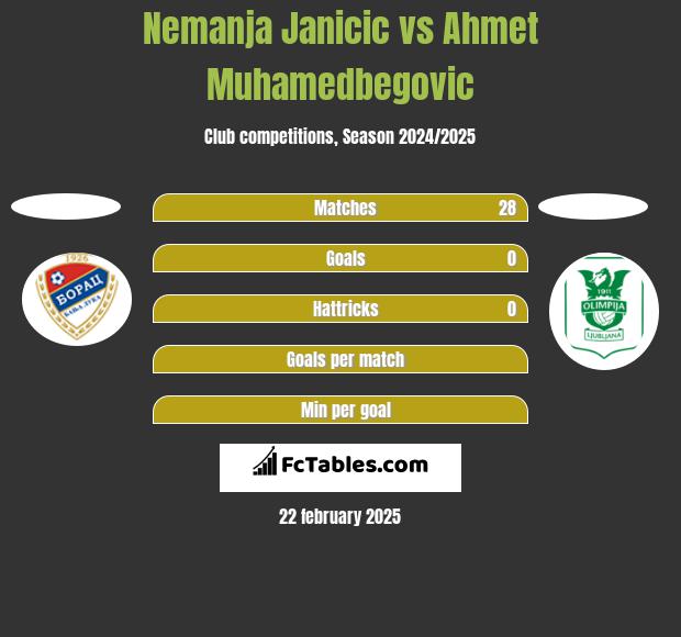 Nemanja Janicic vs Ahmet Muhamedbegovic h2h player stats