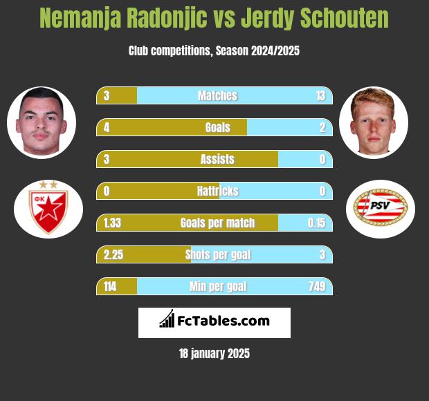 Nemanja Radonjic vs Jerdy Schouten h2h player stats