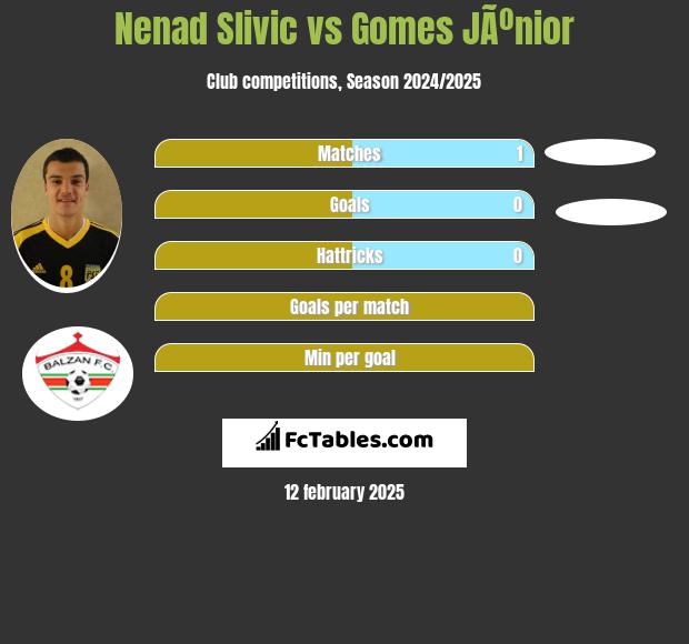 Nenad Slivic vs Gomes JÃºnior h2h player stats