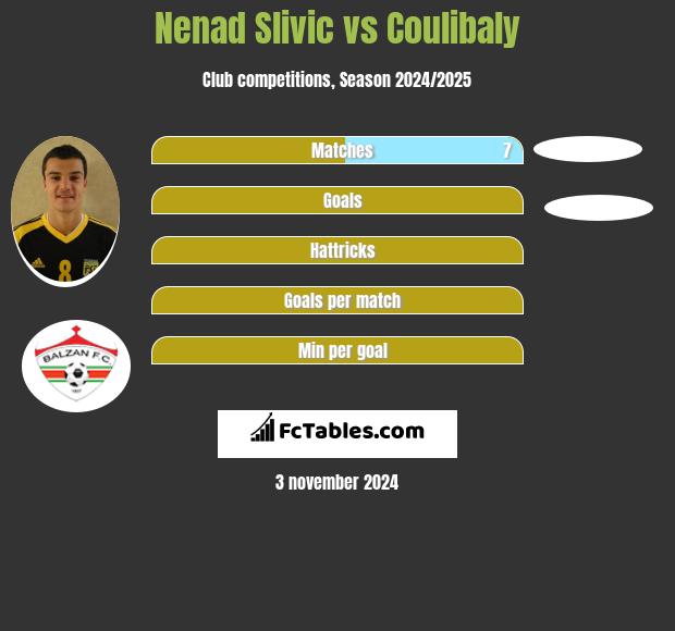 Nenad Slivic vs Coulibaly h2h player stats