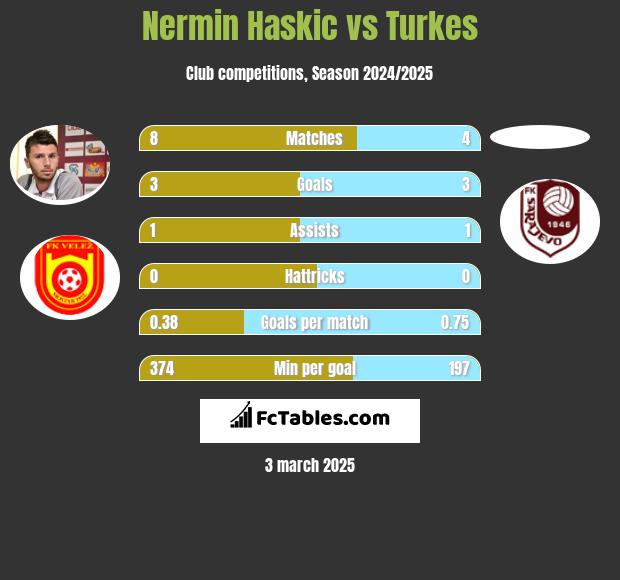 Nermin Haskic vs Turkes h2h player stats