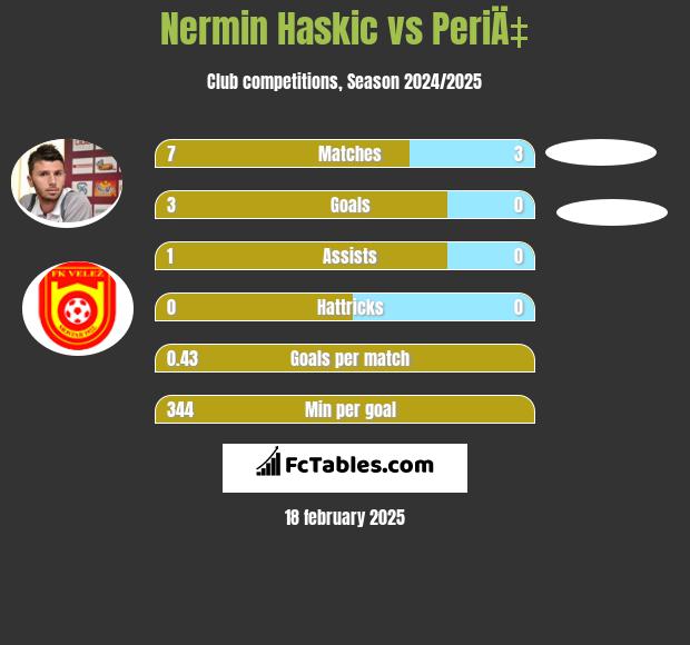 Nermin Haskic vs PeriÄ‡ h2h player stats