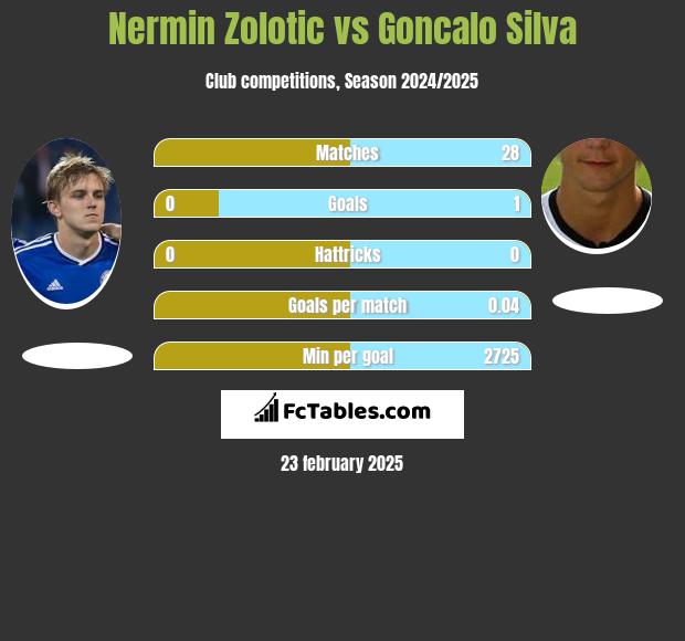 Nermin Zolotic vs Goncalo Silva h2h player stats