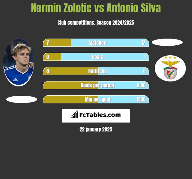 Nermin Zolotic vs Antonio Silva h2h player stats