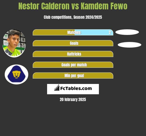 Nestor Calderon vs Kamdem Fewo h2h player stats