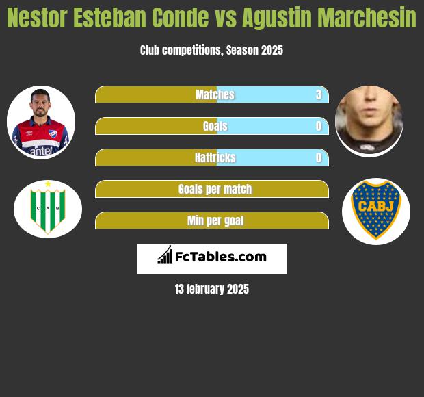 Nestor Esteban Conde vs Agustin Marchesin h2h player stats