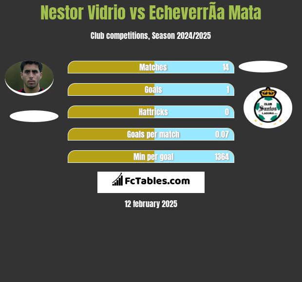 Nestor Vidrio vs EcheverrÃ­a Mata h2h player stats