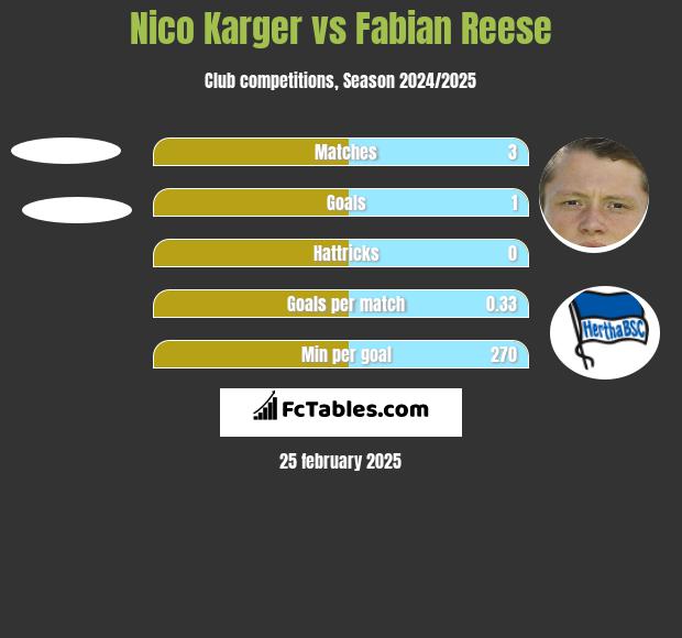 Nico Karger vs Fabian Reese h2h player stats