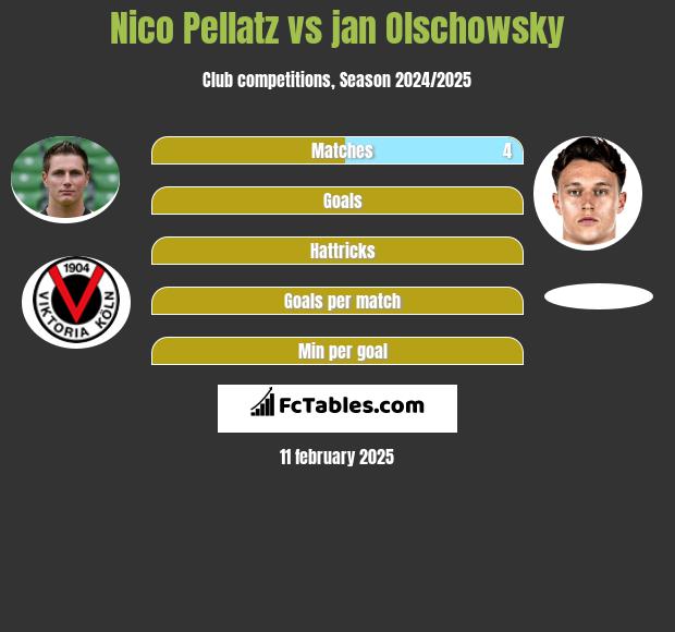 Nico Pellatz vs jan Olschowsky h2h player stats