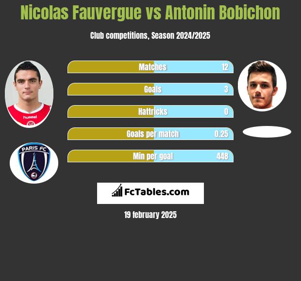 Nicolas Fauvergue vs Antonin Bobichon h2h player stats