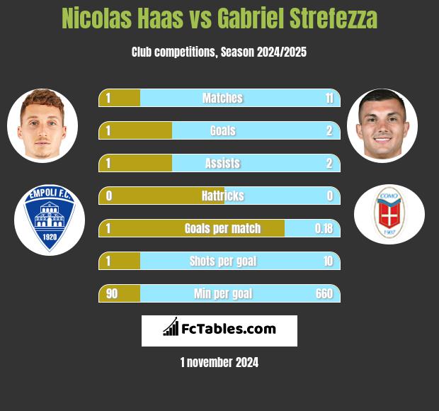 Nicolas Haas vs Gabriel Strefezza h2h player stats