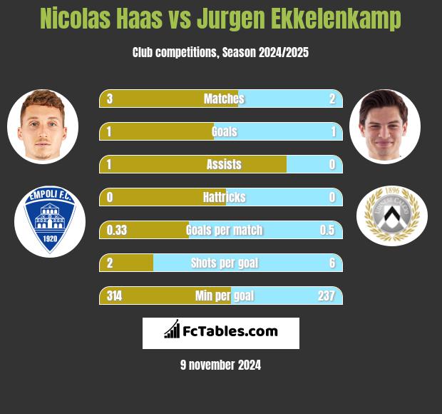 Nicolas Haas vs Jurgen Ekkelenkamp h2h player stats