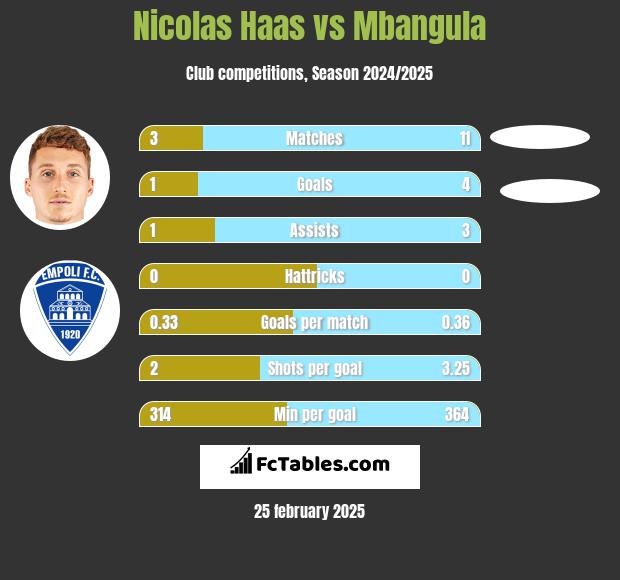 Nicolas Haas vs Mbangula h2h player stats