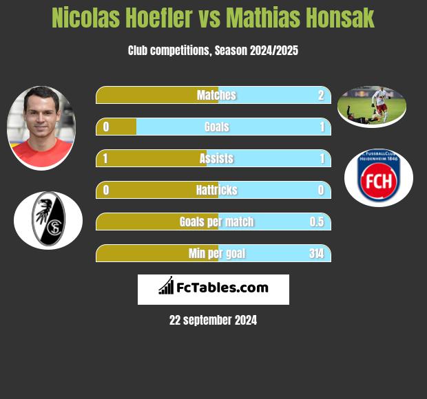 Nicolas Hoefler vs Mathias Honsak h2h player stats