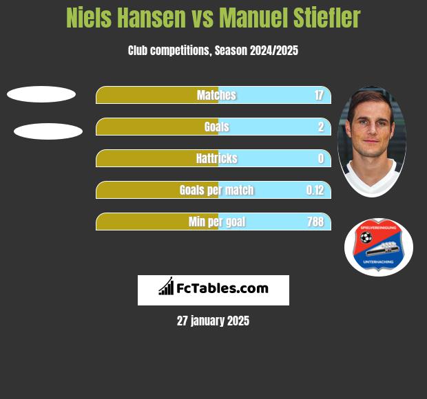 Niels Hansen vs Manuel Stiefler h2h player stats