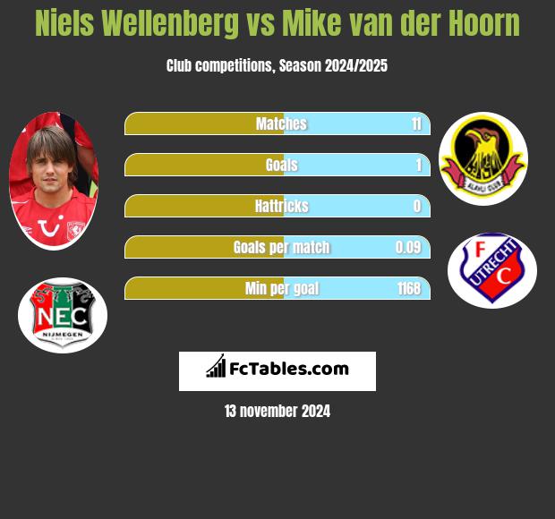 Niels Wellenberg vs Mike van der Hoorn h2h player stats