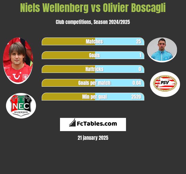 Niels Wellenberg vs Olivier Boscagli h2h player stats