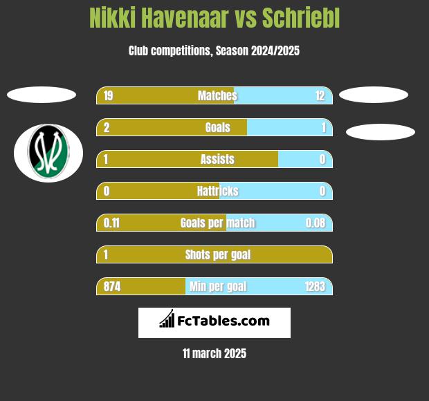 Nikki Havenaar vs Schriebl h2h player stats