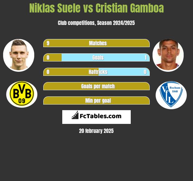 Niklas Suele vs Cristian Gamboa h2h player stats