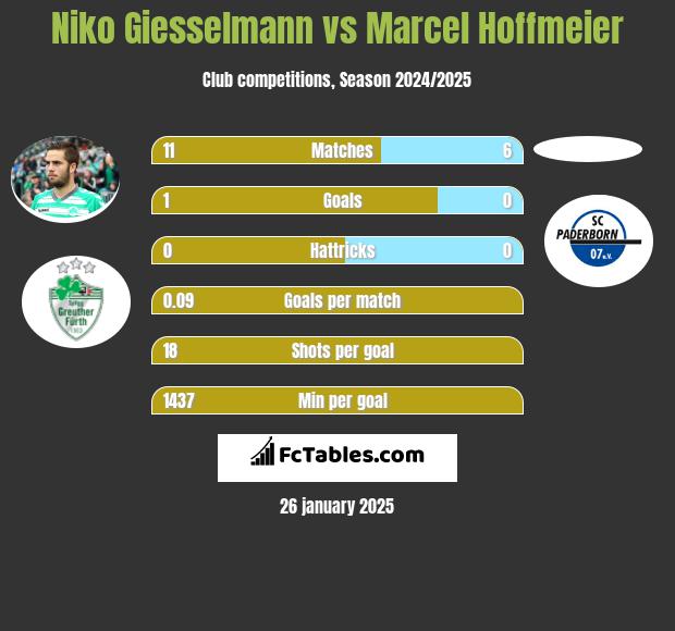 Niko Giesselmann vs Marcel Hoffmeier h2h player stats