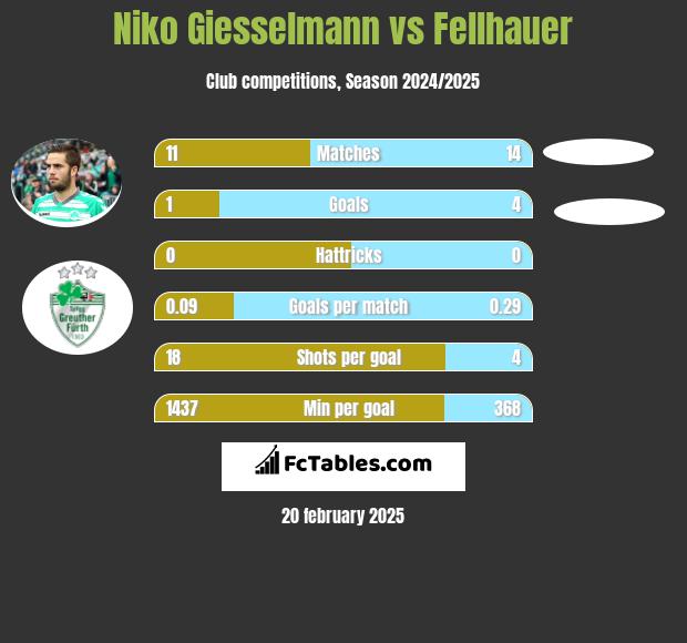 Niko Giesselmann vs Fellhauer h2h player stats