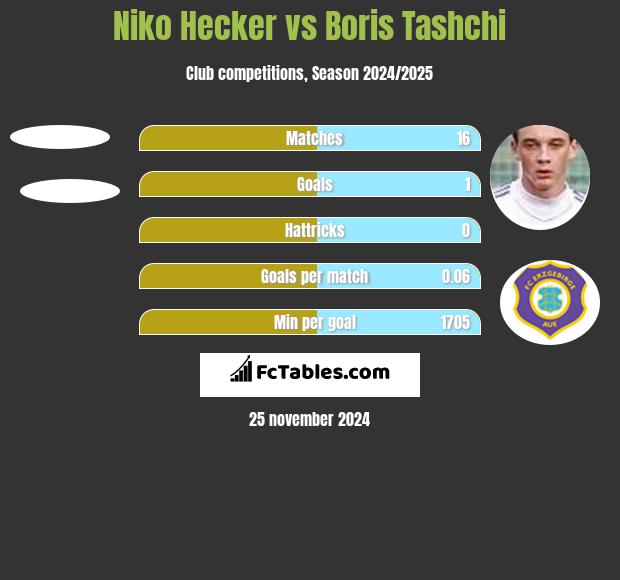 Niko Hecker vs Boris Tashchi h2h player stats