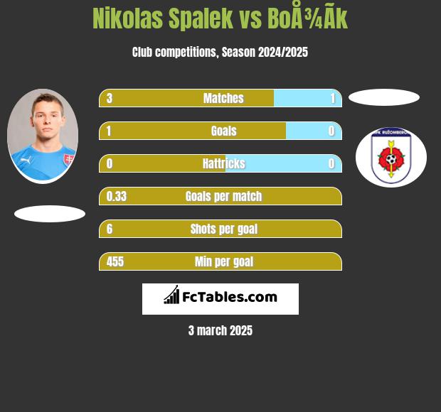 Nikolas Spalek vs BoÅ¾Ã­k h2h player stats