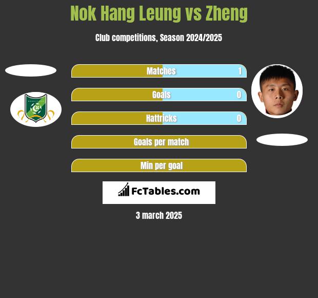 Nok Hang Leung vs Zheng h2h player stats