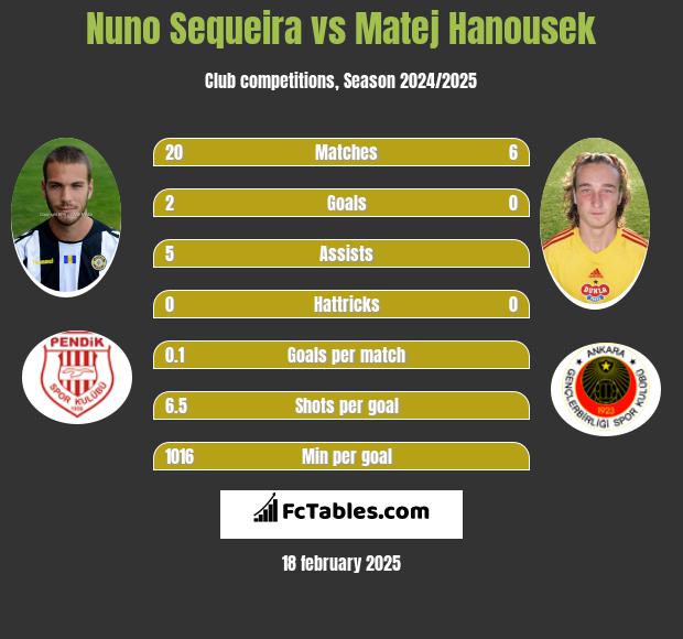 Nuno Sequeira vs Matej Hanousek h2h player stats