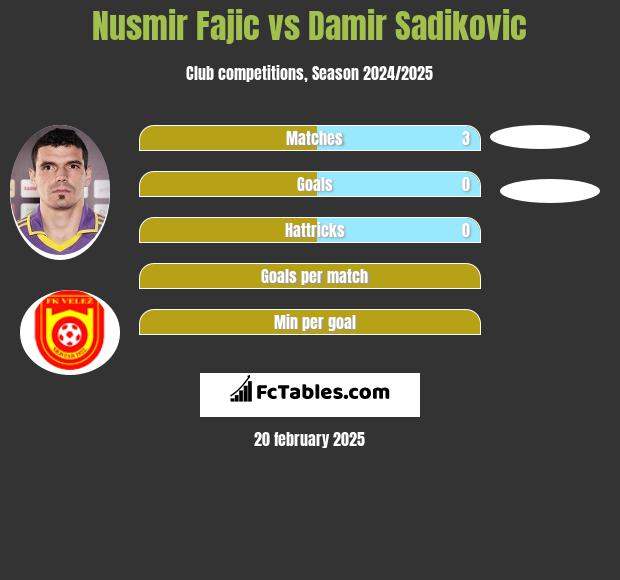 Nusmir Fajic vs Damir Sadikovic h2h player stats