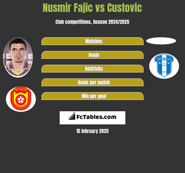 Nusmir Fajic vs Custovic h2h player stats