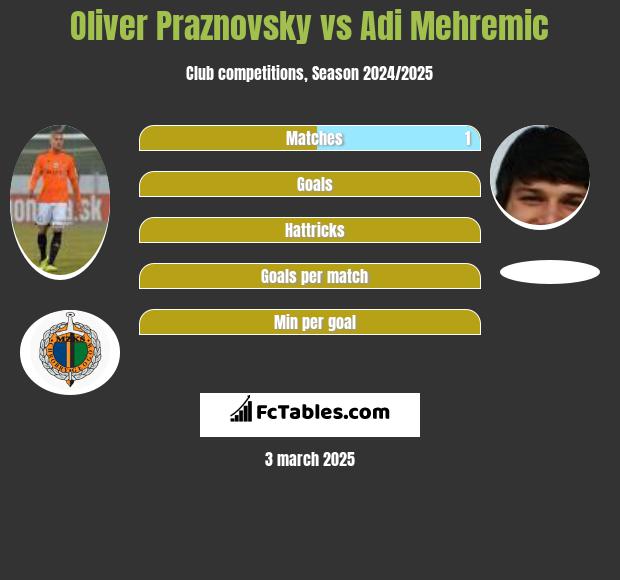 Oliver Praznovsky vs Adi Mehremic h2h player stats