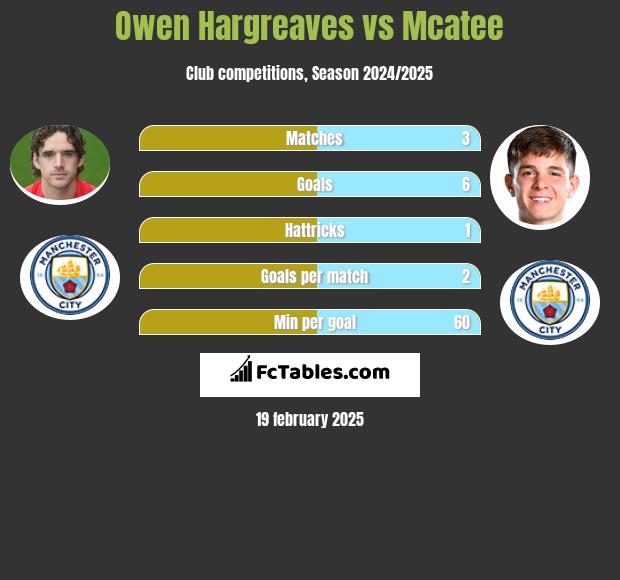 Owen Hargreaves vs Mcatee h2h player stats