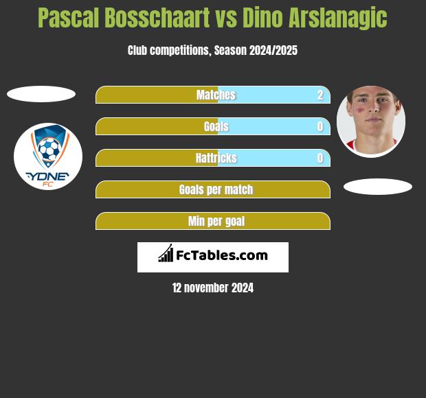 Pascal Bosschaart vs Dino Arslanagic h2h player stats