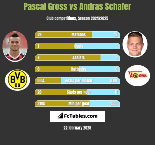 Pascal Gross vs Andras Schafer h2h player stats