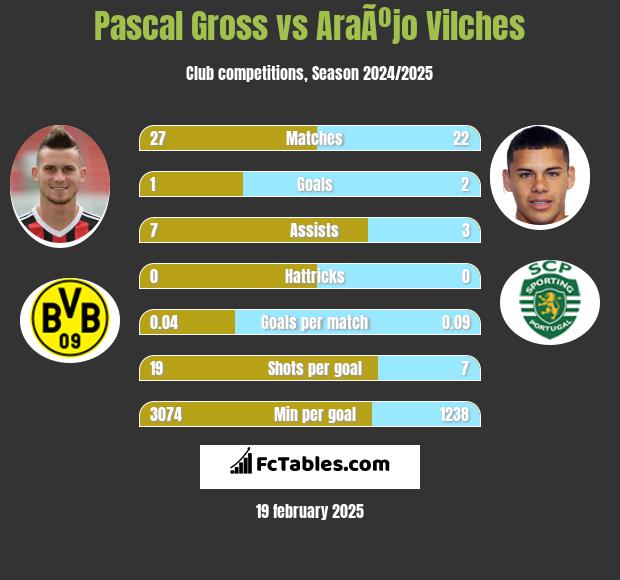 Pascal Gross vs AraÃºjo Vilches h2h player stats