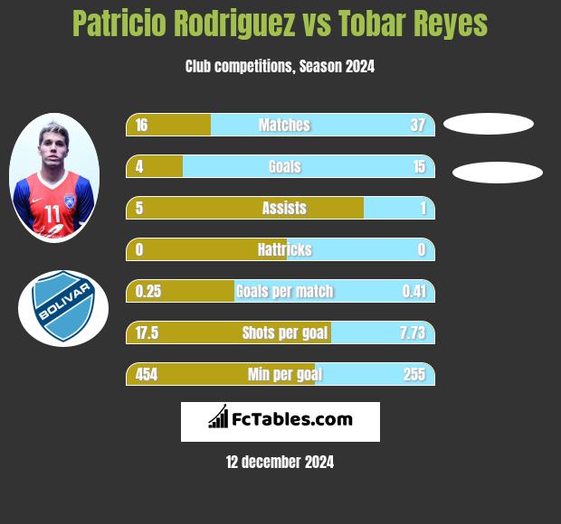 Patricio Rodriguez vs Tobar Reyes h2h player stats