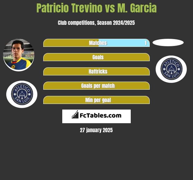 Patricio Trevino vs M. Garcia h2h player stats