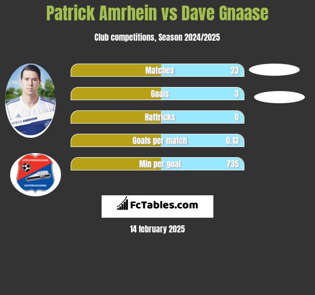 Patrick Amrhein vs Dave Gnaase h2h player stats