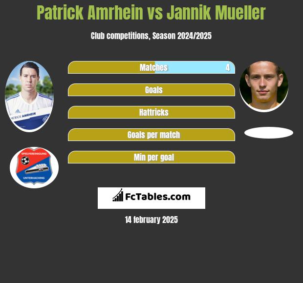 Patrick Amrhein vs Jannik Mueller h2h player stats