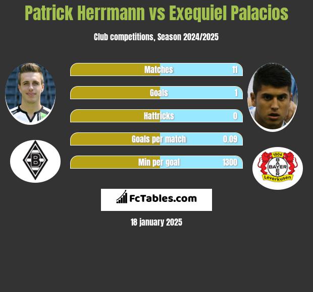 Patrick Herrmann vs Exequiel Palacios h2h player stats