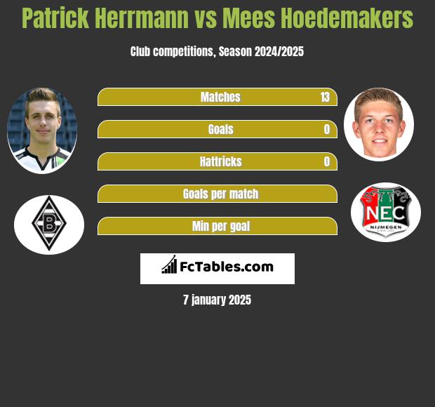 Patrick Herrmann vs Mees Hoedemakers h2h player stats