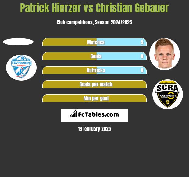 Patrick Hierzer vs Christian Gebauer h2h player stats