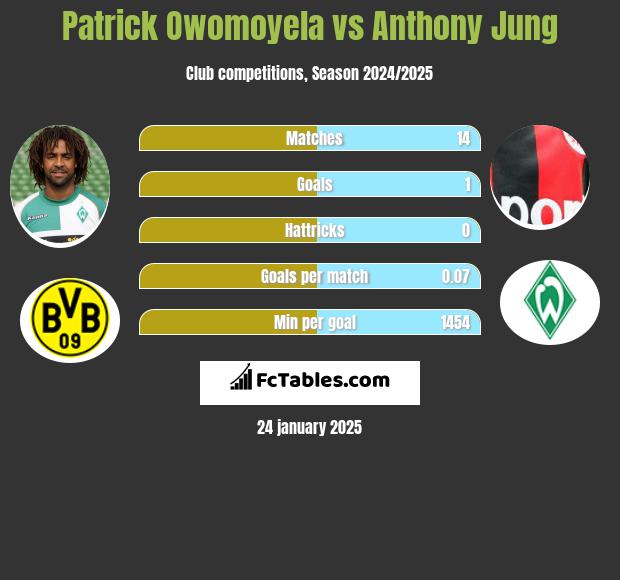 Patrick Owomoyela vs Anthony Jung h2h player stats