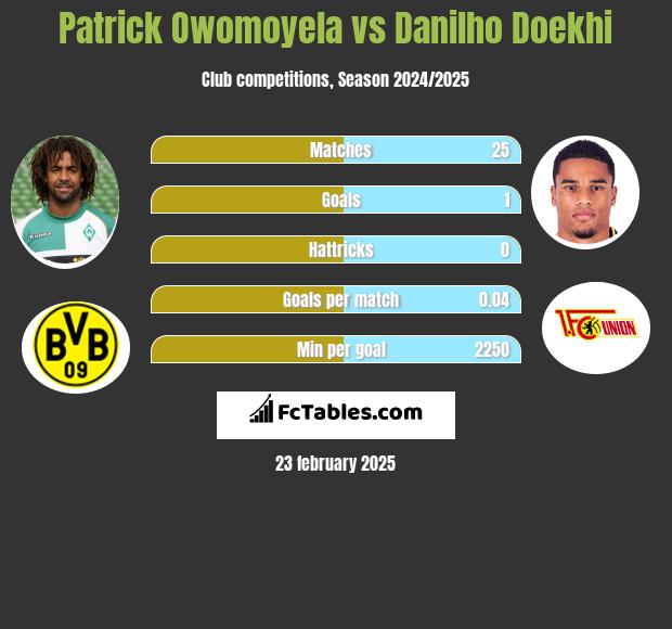 Patrick Owomoyela vs Danilho Doekhi h2h player stats